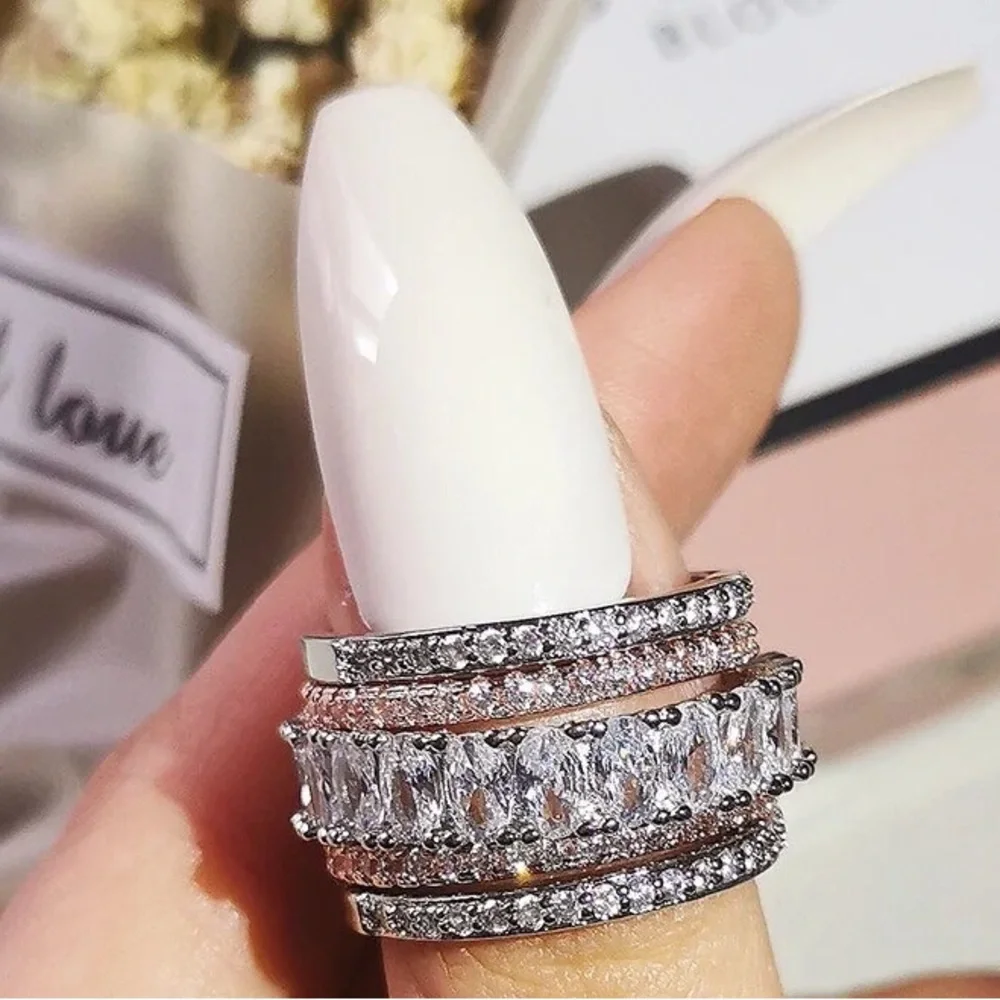 All In Luxurious Silver&Rose Gold Jewelry Set - Picture 2 of 5